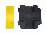 Kabelbrücke mit Deckel 270K, 271KB - Kreuz, Farbe schwarz/gelb