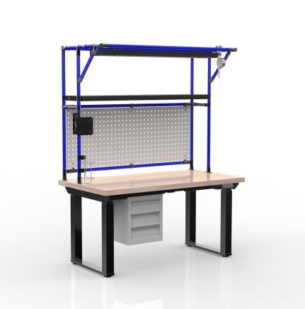Elektrisch höhenverstellbarer Schreibtisch mit Container und drei Schubladen 24111935