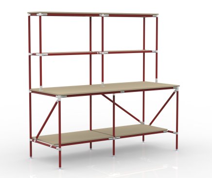 Verpackungstisch mit Ablagefläche aus Rohrsystem 24020580