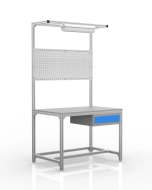 Werkbank aus Aluminiumprofilen, 1 Schublade (verschiedene Varianten)