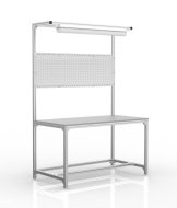 Werkbank aus Aluminiumprofilen mit Aufsatz (verschiedene Varianten)