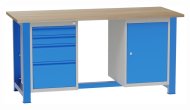 Werkbank mit Unterbau-Container und Schubladenschrank SD41721