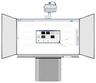 Triptych BBBBB mit Schiebegestell + Beamerhalterung für ultrakurze Distanz