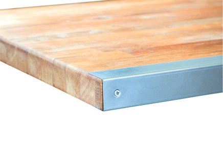 Arbeitsplatte mit Blechverkleidung der Vorderkante, 1500 / 2000 x 750 mm